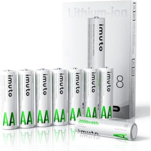 imuto 8 batterie AA ricaricabili al litio 1