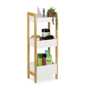 Relaxdays Scaffale Bagno con 3 Cesti