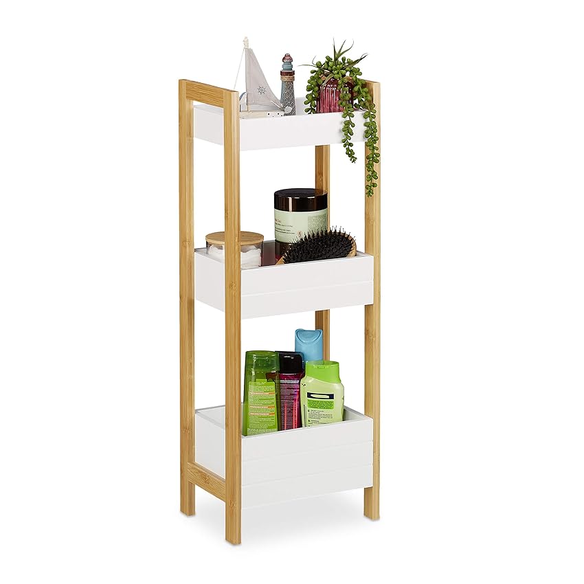 Relaxdays Scaffale Bagno con 3 Cesti Relaxdays Scaffale Bagno con 3 Cesti