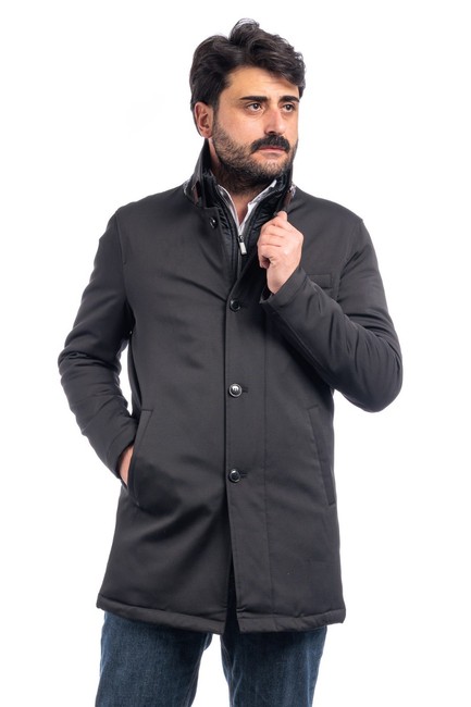 Trench Uomo Invernale Giubbotto Invernale Impermeabile Lungo Imbottito VEQUE