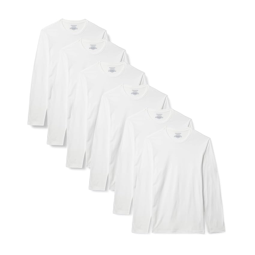 Amazon Essentials Magliette Intime Girocollo in Cotone a vestibilità Aderente Uomo