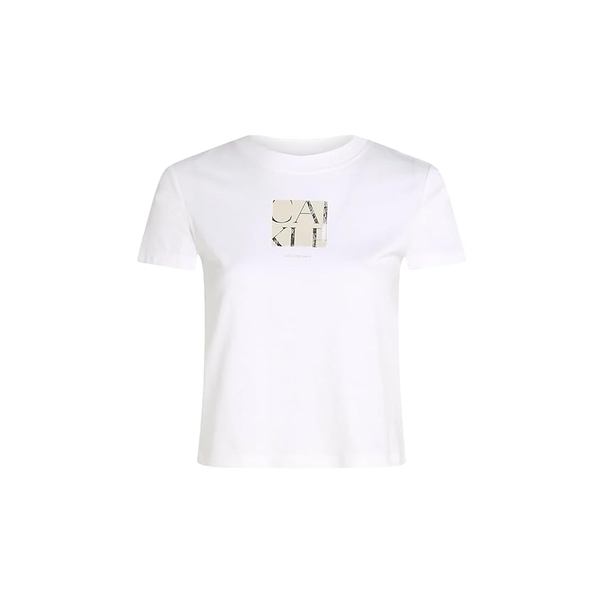 Calvin Klein Donna T-Shirt Maniche Corte Front Photo Graphic Baby Tee con Scollo Rotondo