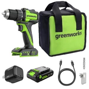 Greenworks 24V Trapano Avvitatore a Batteria 45Nm Brushless Trapano Avvitatore Batteria