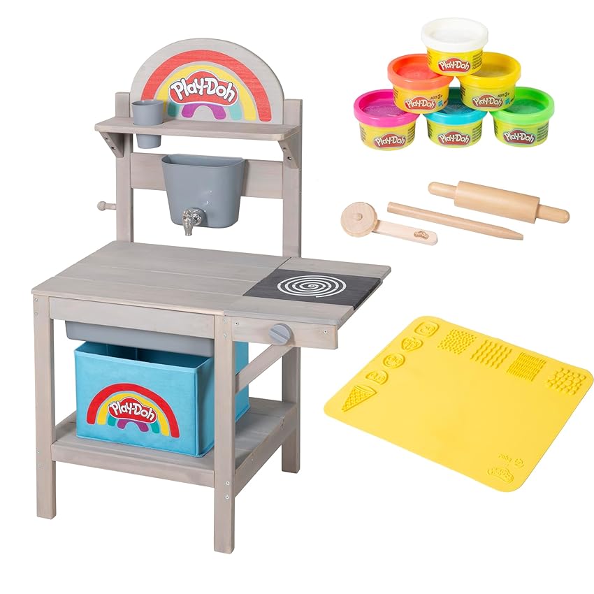 roba x Play-Doh Cucina da Gioco - Legno Certificato FSC - con Tappeto 3D