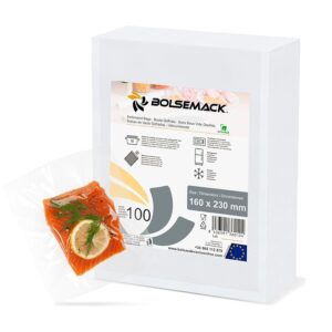 BOLSEMACK Sacchetti Sottovuoto Alimenti 100 Buste 16x23cm - Buste Sottovuoto Alimenti
