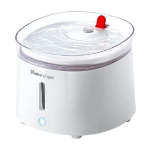 Homerunpet Fontanella per Gatti con Vassoio in Porcellana e Pompa Autopulente Senza Fili