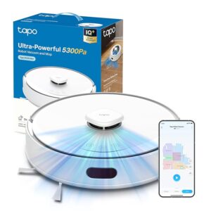 Tapo RV30 Max White Robot Aspirapolvere Lavapavimenti con Mappatura 5300Pa