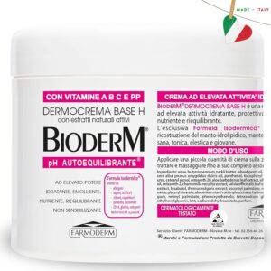 BIODERM Dermocrema Base H - Crema Super Idratante Corpo e Mani con Burro di Karité
