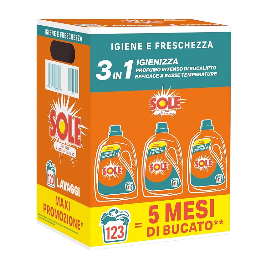Sole Detersivo Lavatrice Igiene e Freschezza 123 Lavaggi