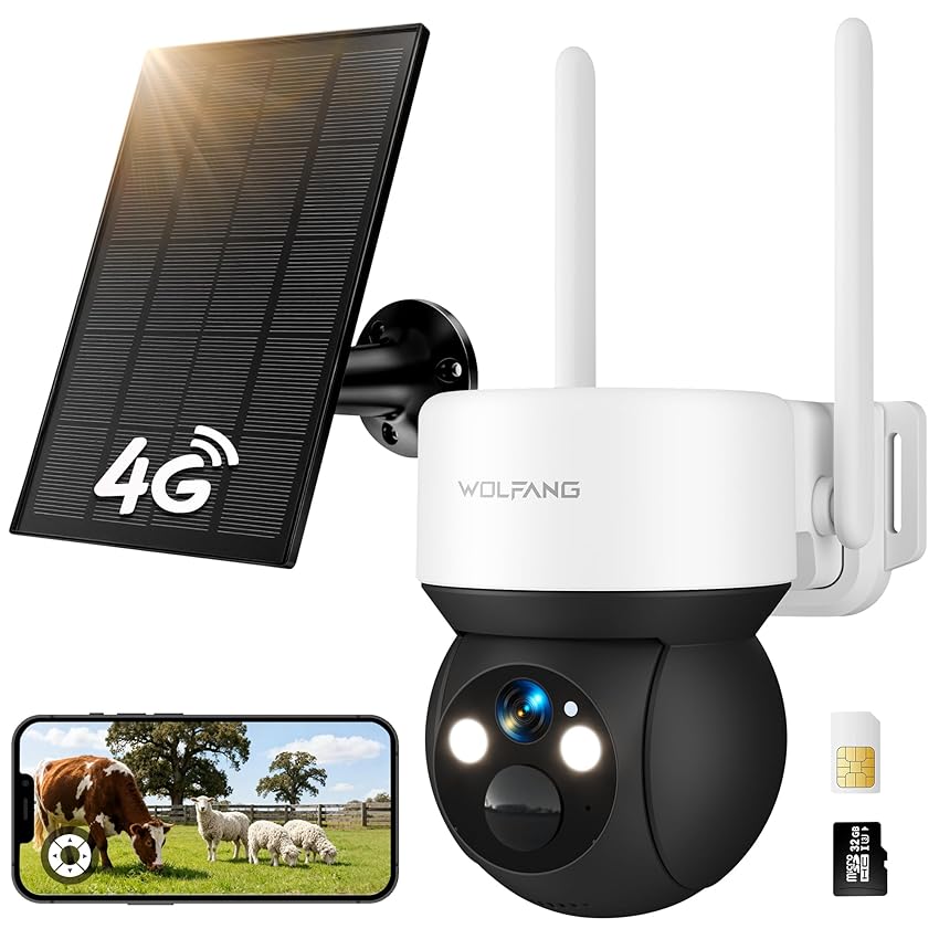 WOLFANG Telecamera Esterno 4G con SIM