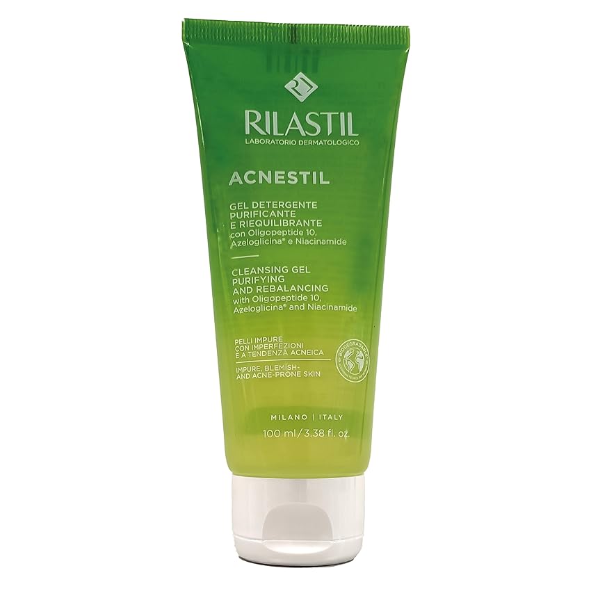 Rilastil - Acnestil Gel Detergente Viso Anti-imperfezioni per Pelle Grassa e Acneica Tendenza