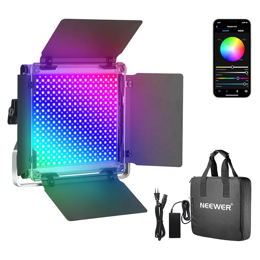 Neewer Luce LED RGB 660PRO Controllo via APP Illuminazione a 50W 360° Colore Pieno