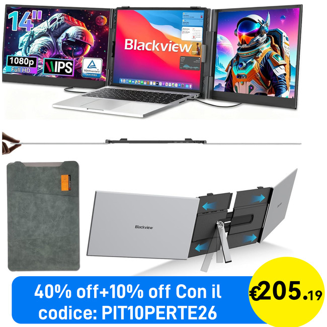 Blackview DCM6 Monitor Portatile per Laptop-14 Pollici 1080P Monitor Portatile