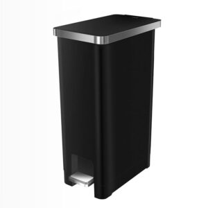 EKO Pattumiera Cucina Hana 30L Nera con Pedale | Plastica Compatta | Chiusura Silenziosa Bagno