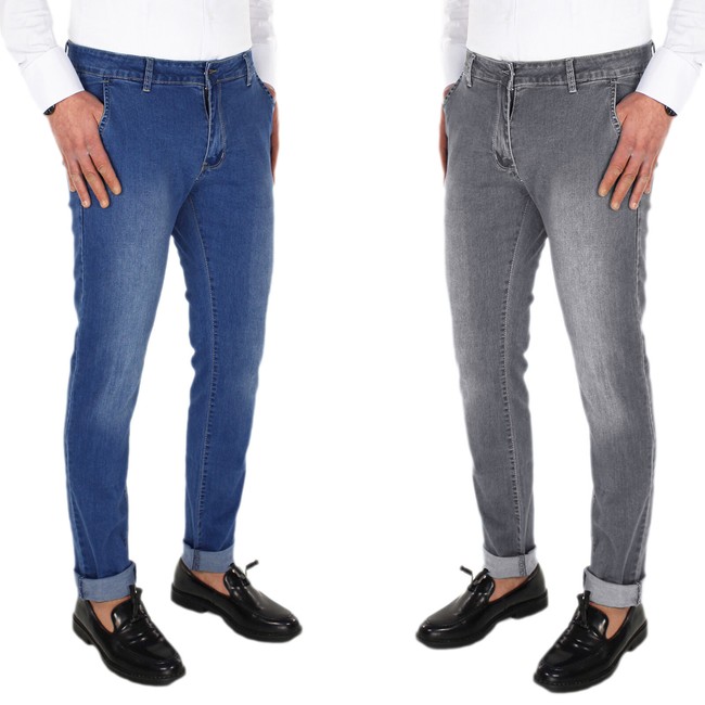 Jeans Uomo Cotone Blu Nero Pantalone Casual Tasca America 44 46 48 50 52 54