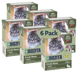 Bozita Tetra tartine con coniglio in gelatina – 6 x 370 g di cibo per gatti senza