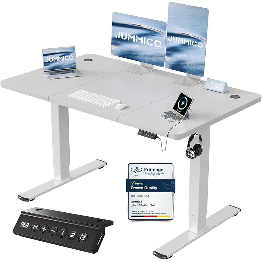 JUMMICO Scrivania Regolabile in Altezza