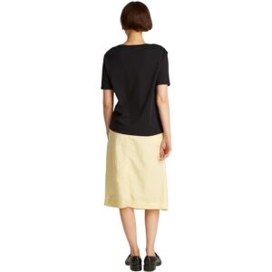 Tommy Hilfiger Donna T-Shirt Maniche Corte Stripe Gold con Bottoni