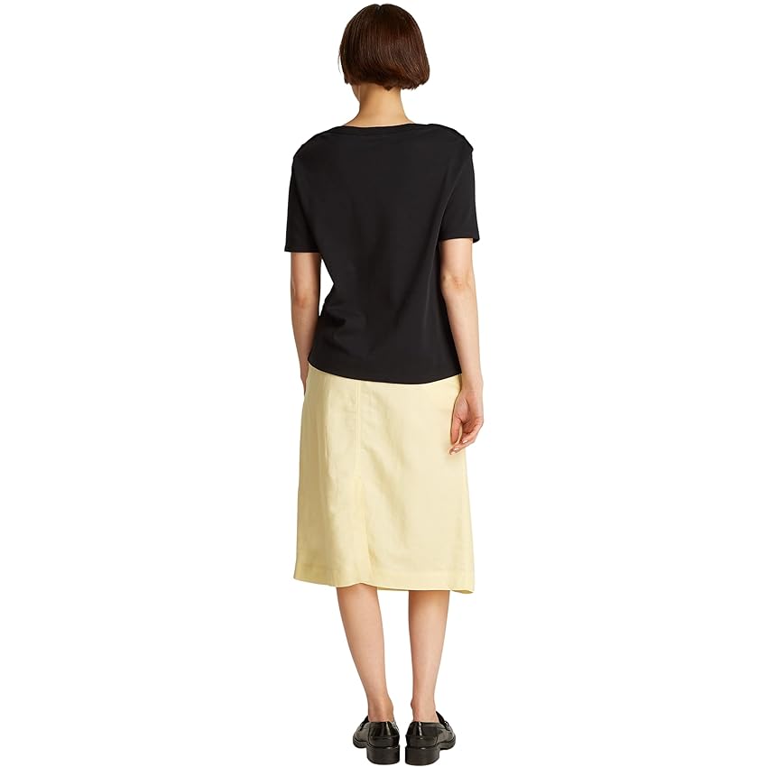 Tommy Hilfiger Donna T-Shirt Maniche Corte Stripe Gold con Bottoni