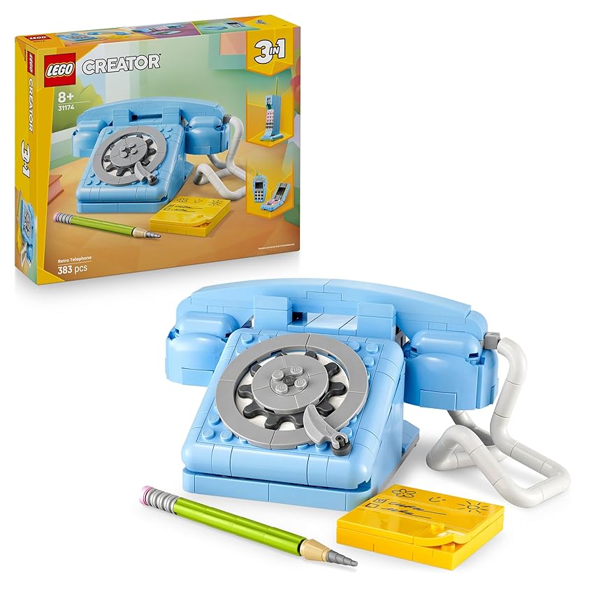 LEGO Creator 3in1 Retro Telephone Toy with Rotary Dial - Transforms into a 1980s Model