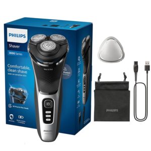 Philips rasoio elettrico serie 3000 - Rasoio elettrico Wet & Dry per uomo con tecnologia SkinProtect