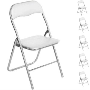 BAKAJI Set 6 Sedie Imbottite Pieghevoli Salvaspazio Sedia con Struttura Tubolare In