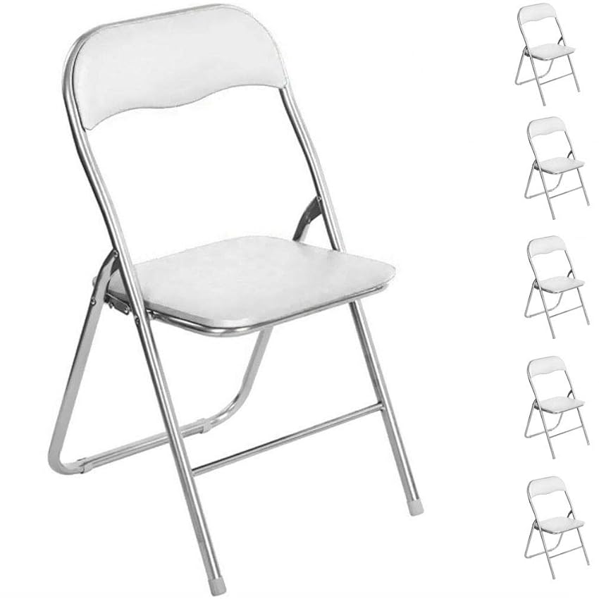BAKAJI Set 6 Sedie Imbottite Pieghevoli Salvaspazio Sedia con Struttura Tubolare In