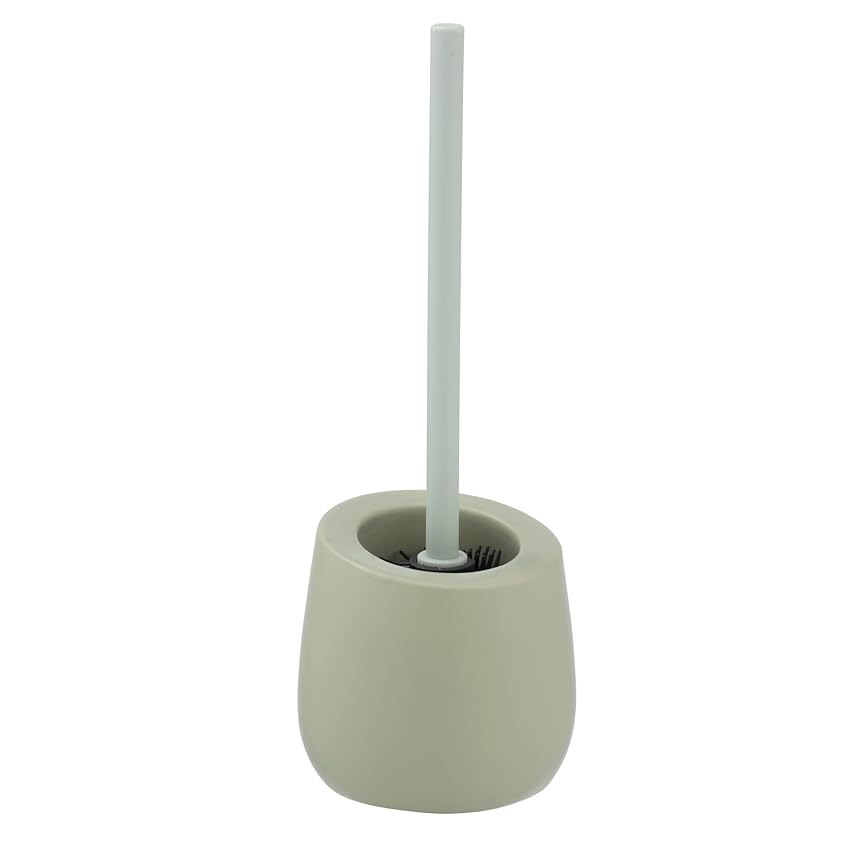 WENKO Spazzolino da bagno Badi verde lime ceramica - Portascopino WC con ciuffo in