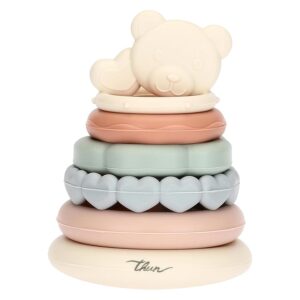 THUN - Gioco piramide impilabile - silicone - Collezione Baby Dolce Fattoria