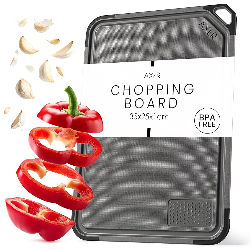 Axer Tagliere da Cucina Plastica Senza BPA - Misura Universale 35x25 cm Tagliere Cucina