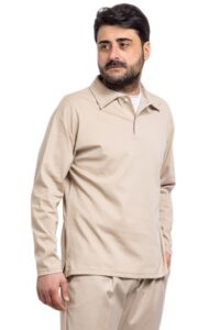 Polo Uomo Made In Italy Manica Lunga Cotone Leggero Elasticizzato Comoda VEQUE