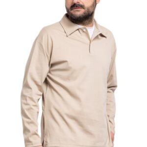 Polo Uomo Made In Italy Manica Lunga Cotone Leggero Elasticizzato Comoda VEQUE