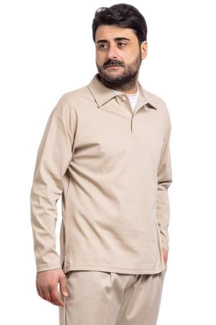 Polo Uomo Made In Italy Manica Lunga Cotone Leggero Elasticizzato Comoda VEQUE