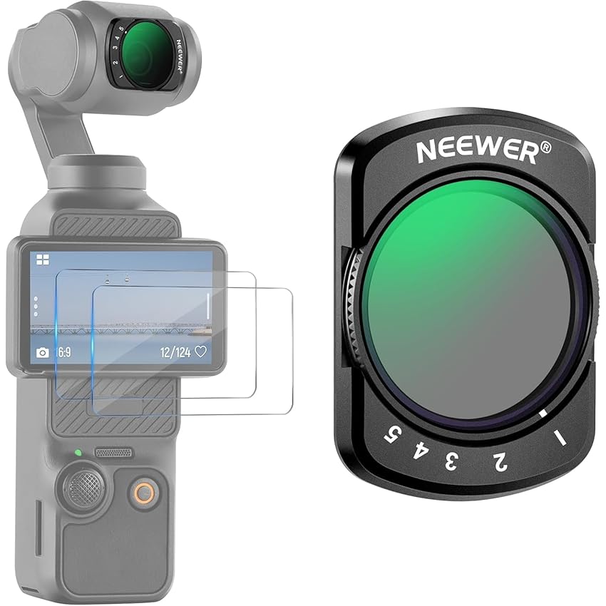 NEEWER Filtro ND Variabile Compatibile Con DJI Osmo Pocket 4 & Pocket 3