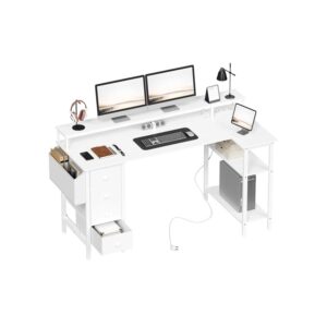 Yaheetech Scrivania Angolare con Cassetti