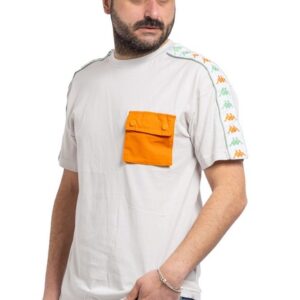 T-shirt Uomo Kappa Bande Laterali Shirt Mezza Manica Taschino Maglietta Sportiva