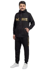 Coordinato Tuta Uomo Completo Felpa Cappuccio Pantalone Cotone Leggero VEQUE