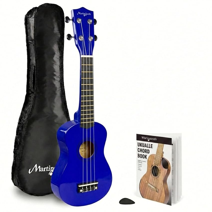 Ukulele soprano Martin Smith con custodia per ukulele e libro di accordi