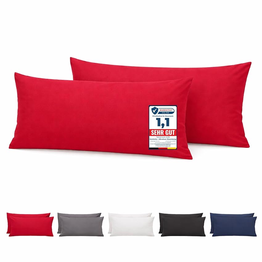 Komfortec - Set di 2 Federe per Cuscino 40x80-100% Microfibra