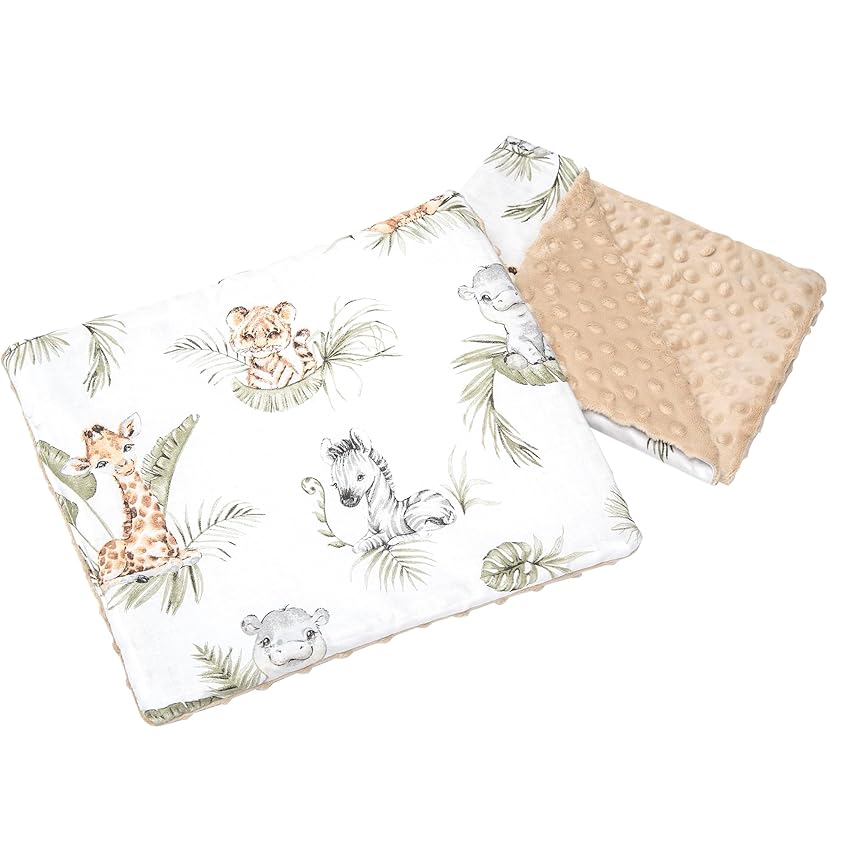 Medi Partners Coperta per bambini con cuscino 100% cotone Coperta per gattonare Minky