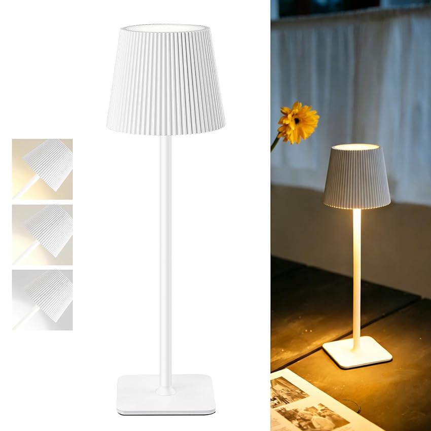 LuminexDesigns Lampada da Tavolo LED Senza Fili con Controllo Touch – Lampada Ricaricabile