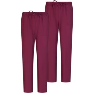 MISEMIYA - Pack 2 PCS - Pantaloni Unisex Vita Elastica Uniforme di Lavoro Clinica Ospedale