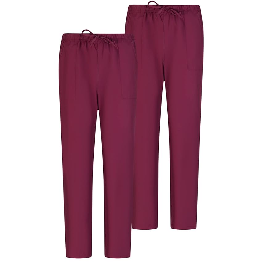 MISEMIYA - Pack 2 PCS - Pantaloni Unisex Vita Elastica Uniforme di Lavoro Clinica Ospedale