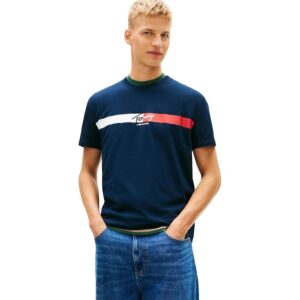 Tommy Jeans T-Shirt da Uomo Tjm Reg Signature Stripe T Ext DM0DM22539 S/S