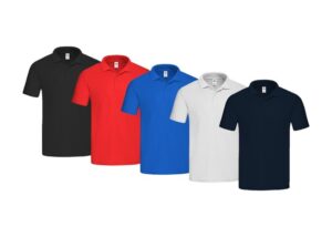 polo uomo FRUIT OF THE LOOM 100% cotone manica corta bottoni CLASSICA 5 colori