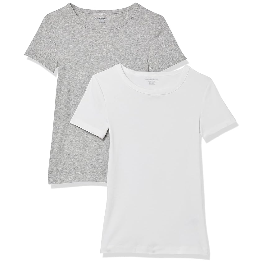 Amazon Essentials T-Shirt Girocollo a Maniche Corte Slim Donna Amazon Essentials T-Shirt Girocollo a Maniche Corte Slim Donna