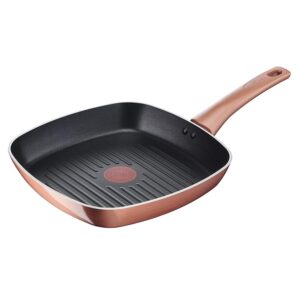 Lagostina Ramata Grill Antiaderente in Alluminio 26x26 cm con Esterno Effetto Rame