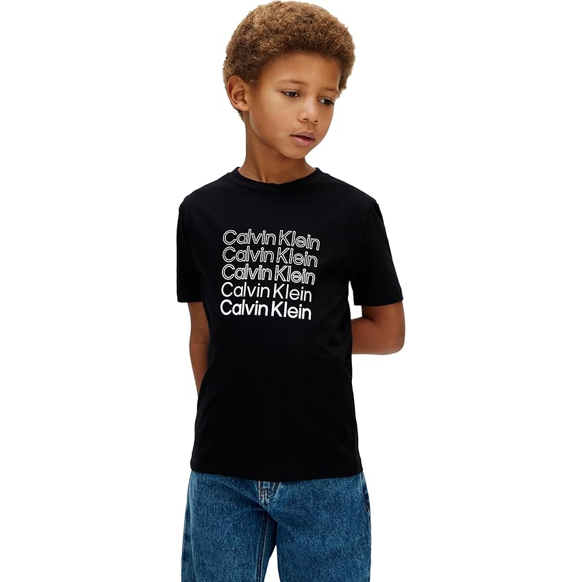 Calvin Klein T-Shirt da Ragazzo con Logo impilato SS LVCKSJA10B S/S