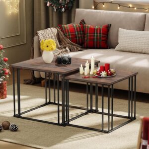 YITAHOME Set di 2 tavolini da salotto in legno