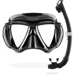 CRESSI Big Eyes + Seal Dry Combo Black/Black - Combo Set per Adulti Maschera Big Eyes